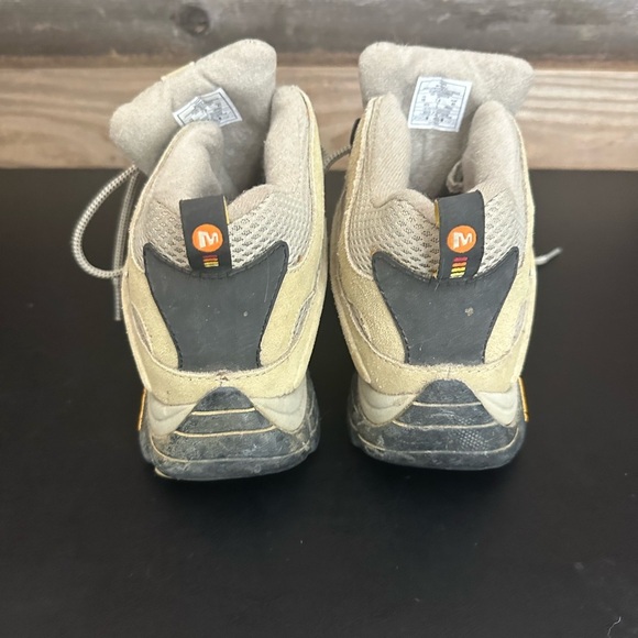 Merrell Moab Mid Ventilator Hiking Boots Women 10 Taupe Vibram Lace Up J86592 - Picture 3 of 8